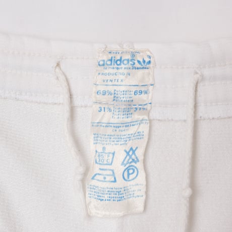 70-80s Vintage adidas Ventex Track Trousers White × Light Blue (Made in France)