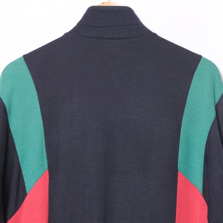 80s Vintage adidas Ventex Knit Track Jacket Navy × Red × Green（Made in France）
