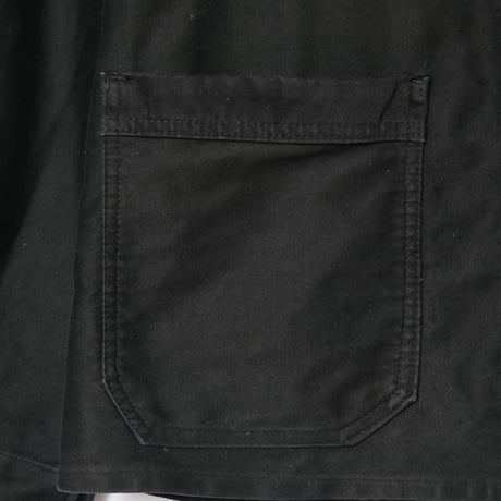 40-50s  France Vintage Le Mont St Vincent Black Moleskin Jacket 4 Buttons