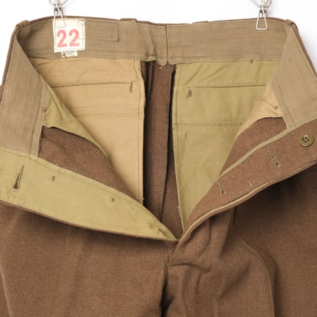 50s French Army Wool Trousers Size 22 -1