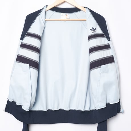 70-80s Vintage adidas Track Jacket Model  First Light Blue× Navy（Made in France)174