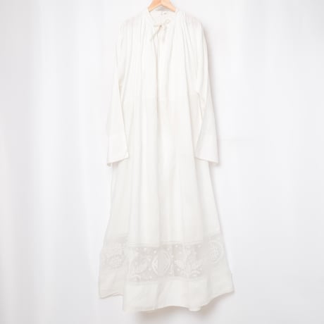 10s 20s フランス　フレンチアンティーク　チャーチスモック　リネン 30s France Antique Cotton Church Smock 2 | Ugl