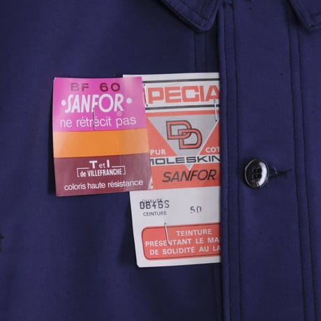 40-50s Dubre&Deverchere Blue Moleskin Jacket Dead Stock ②