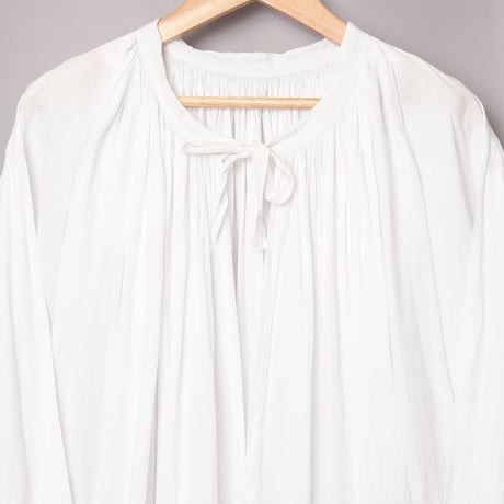 -30s France Antique Linen Long Church Smock