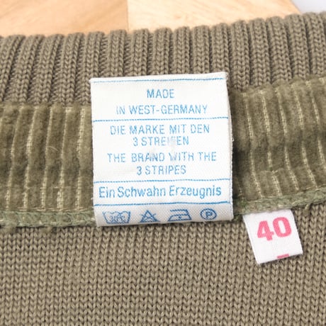 70-80s Vintage adidas Button Knit Jacket Khaki (Made in West Germany)