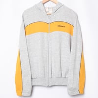 80s Vintage adidas Ventex Hoodie Gray × Mustard （Made in France)