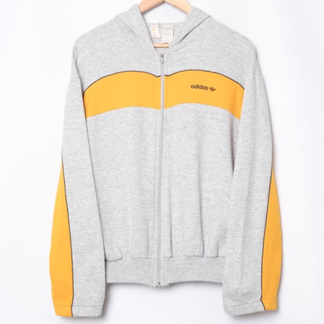 80s Vintage adidas Ventex Hoodie Gray × Mustard （Made in France)