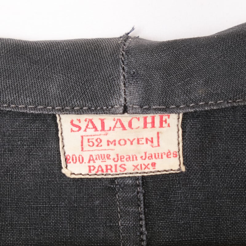 30-40s France Vintage SALACHE Black Linen Maqui