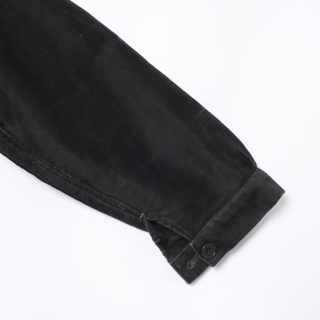 30-40s France Vintage L' Inusable Black Moleskin Work Jacket