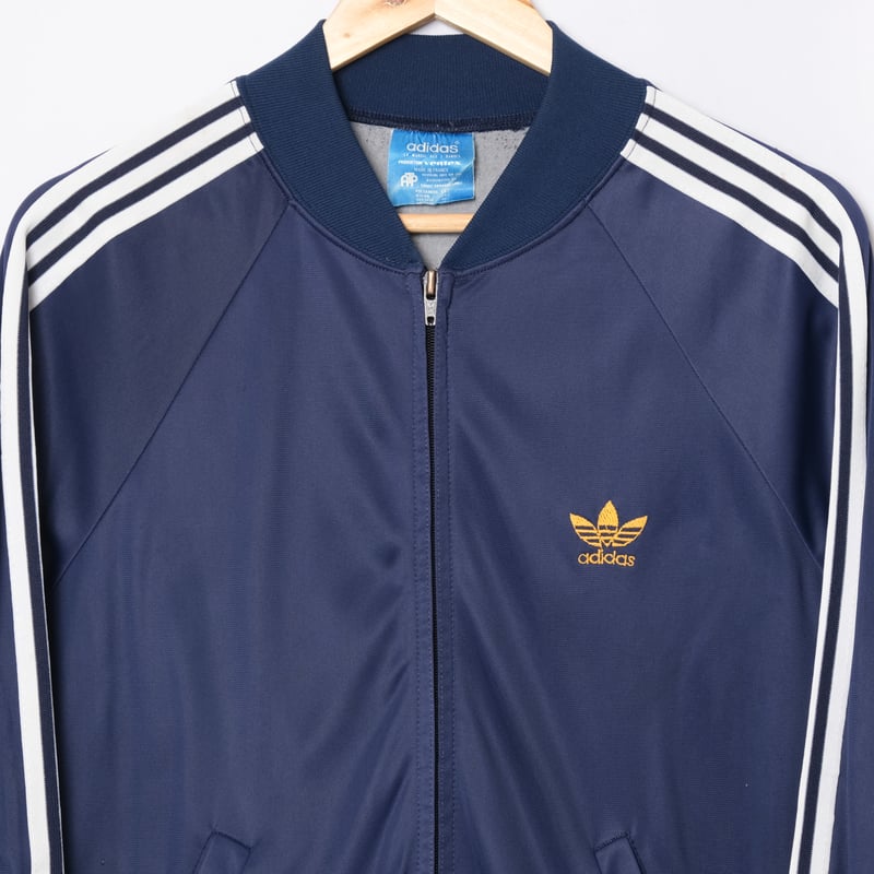 70s adidas アディダス Ventex フランス製 トラックジャケット 70s フランス製 adidasアディダス VENTEX スタンドカラー トレフォイル