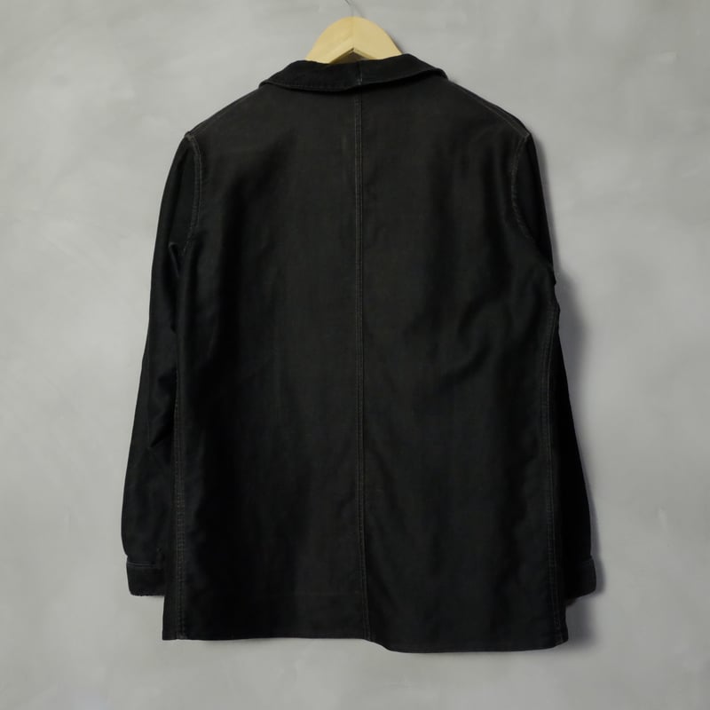 30s-40s Black Moleskin Jacket Metal Button | Ug 30s-40s Black Moleskin Jacket Metal Button | Ug