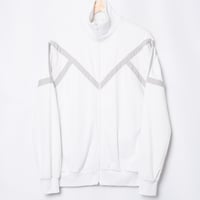 80s Vintage adidas Track Jacket White × Light Gray (Made in France)