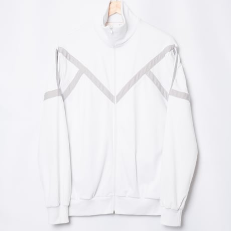 80s Vintage adidas Track Jacket White × Light Gray (Made in France)