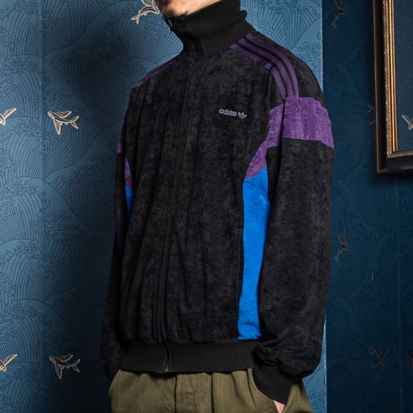 80s Vintage adidas Ventex Track Jacket Model Challenger Black × Blue（Made in France）