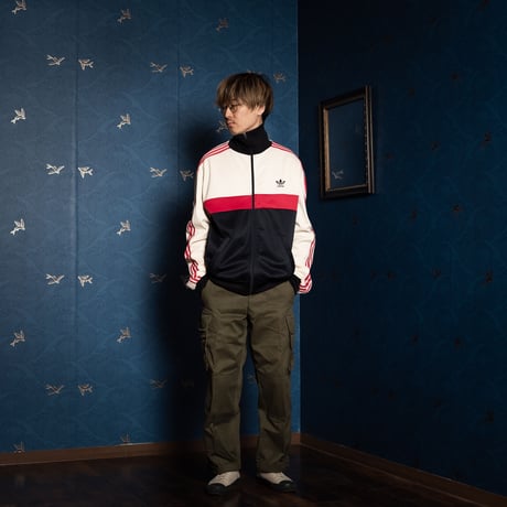70-80s Vintage adidas Ventex Track Jacket Black×Ivory×Red (Made in France)