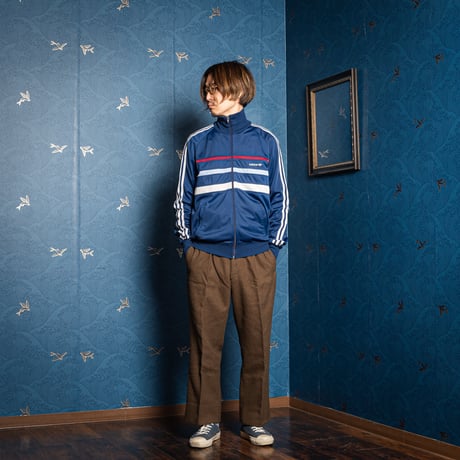 80s Vintage adidas Track Jacket Model First Navy× Bordeau x Pale Blue × Pale Gray