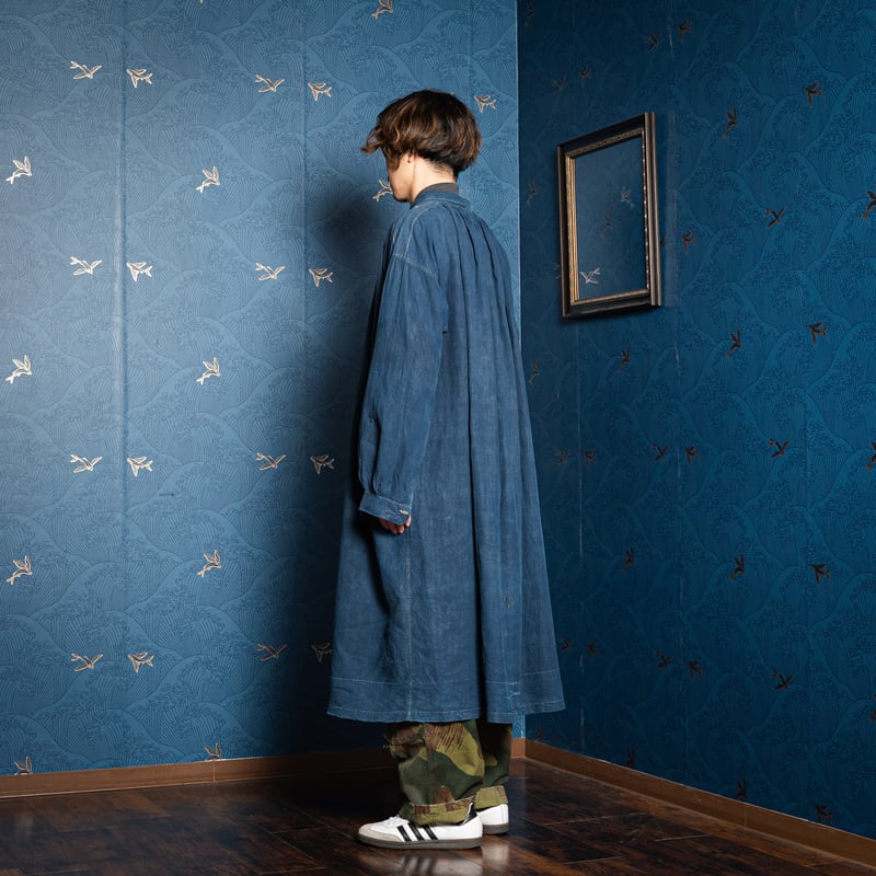 30s France Antique Indigo linen Biaude (Fullop 30s France Antique Indigo linen Biaude (Fullop