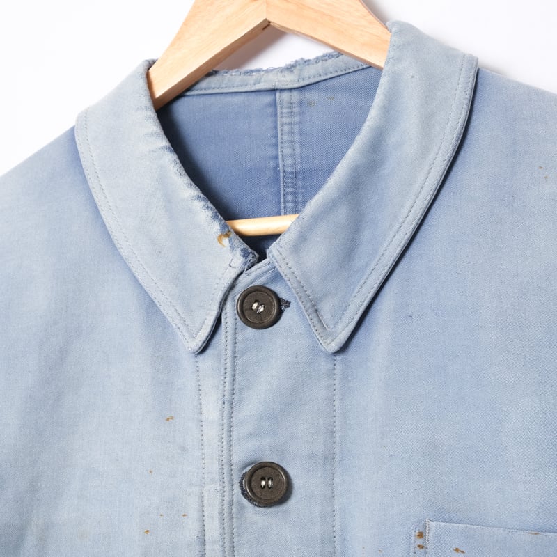 40-50s France Vintage Blue Moleskin Work Jacket 40-50s France Vintage Blue Moleskin Work Jacket