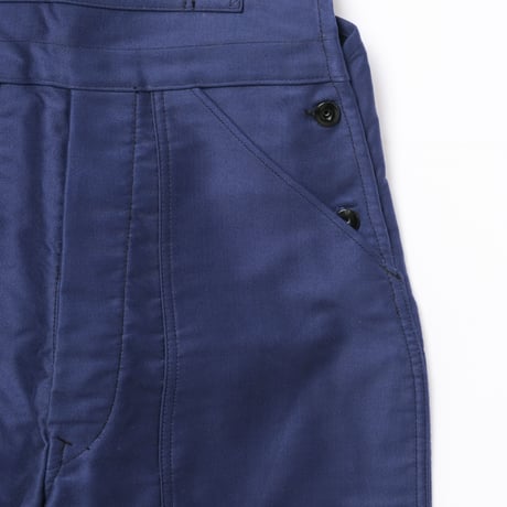 40-50s Le Mont St Michel  Blue Moleskin Work Overalls Dead Stock