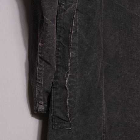 40-50s France Vintage  VETRA Black Linen  Maquignon Coat