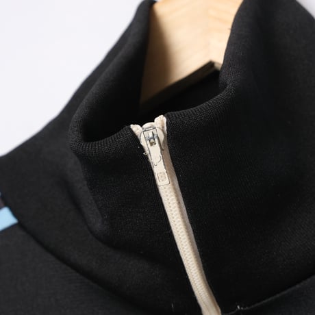 70-80s Vintage adidas Track Jacket Ivory × Black × Light Blue (Made in France)