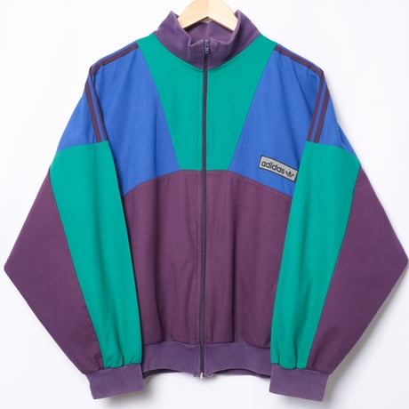 80s Vintage adidas Ventex Track Jacket Purple × Green × Blue (Made in France)