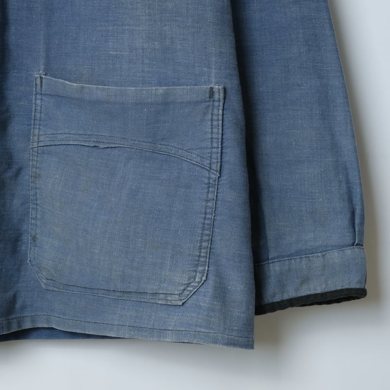 40s Vulcain Blue Cotton Twill Jacket Wood Butt