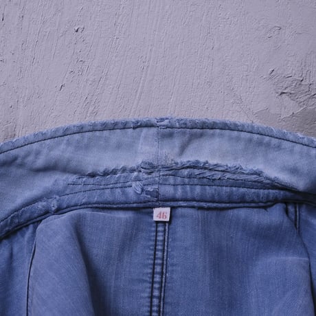50-60s Adolphe Lafont  Blue Moleskin Jacket Size 46