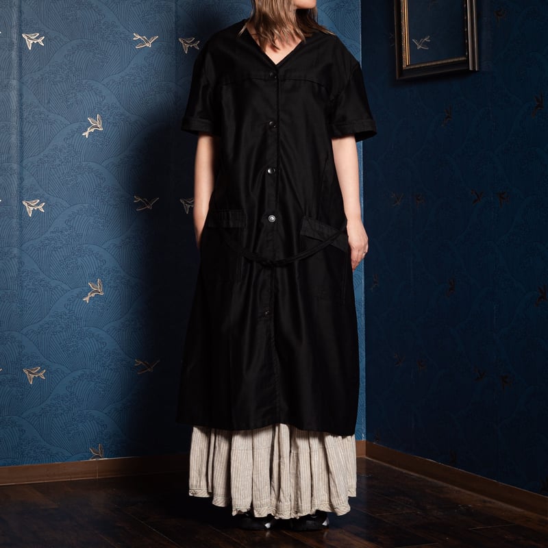 40-50s France Vintage Light Black Moleskin Half