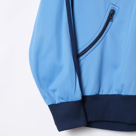 80s Vintage adidas Track Jacket Curve Pocket Light Blue × Navy (Made in Hungaria)