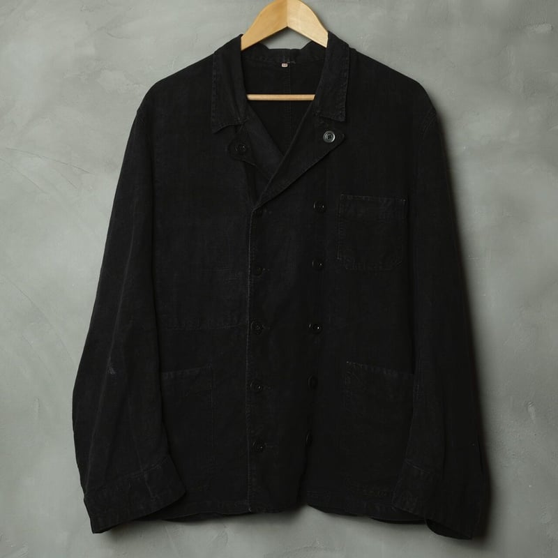 40s50s French Vintage VETRA Black Linen Double 40s50s French Vintage VETRA Black Linen Double