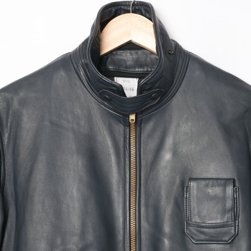 French Army Pilot Leather Jacket (Navy) Size96M