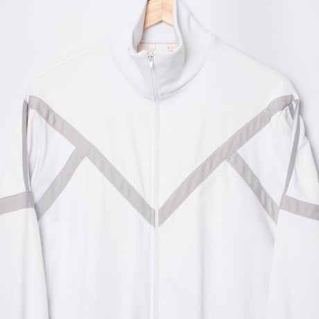 80s Vintage adidas Track Jacket White × Light Gray (Made in France)
