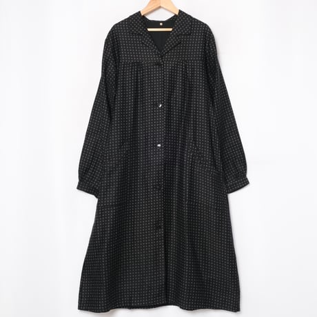 40-50s  France Vintage Cotton Work Dress Dead Stock