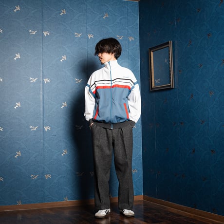 70-80s Vintage adidas Ventex Track Jacket Blue Gray × White (Made in France)