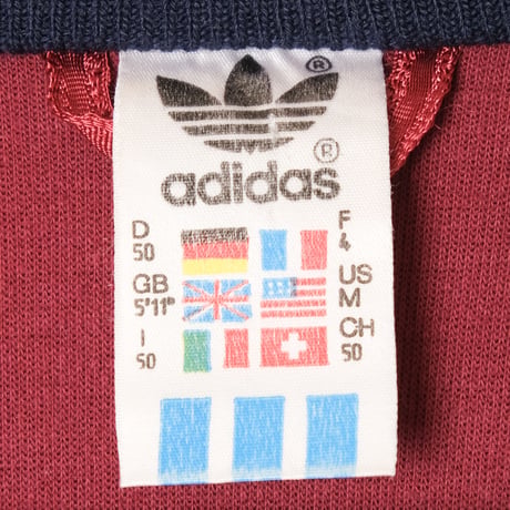 80s Vintage adidas Track Jacket Navy × Bordeaux (Made in Hungaria）