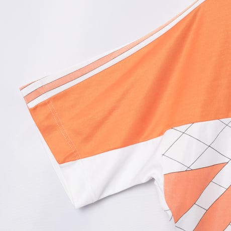 80s Vintage adidas Ventex Half Sleeve Game Shirt White × Orange