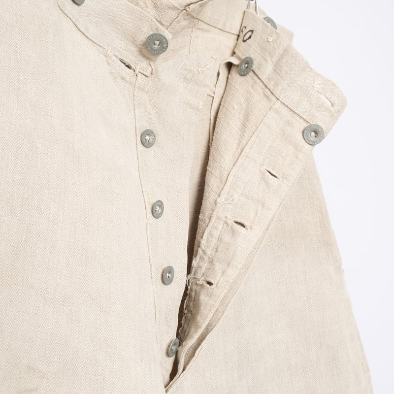 20s French Army Linen HBT Bourgeron Metal Butt 20s French Army Linen HBT Bourgeron Metal Butt