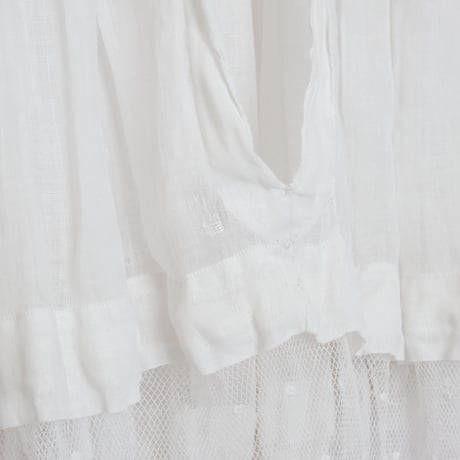 ~1940s  French Vintage Linen Church Smock