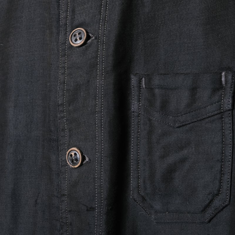 30s-40s Le Durable Black Moleskin Jacket Wood 30s-40s Le Durable Black Moleskin Jacket Wood