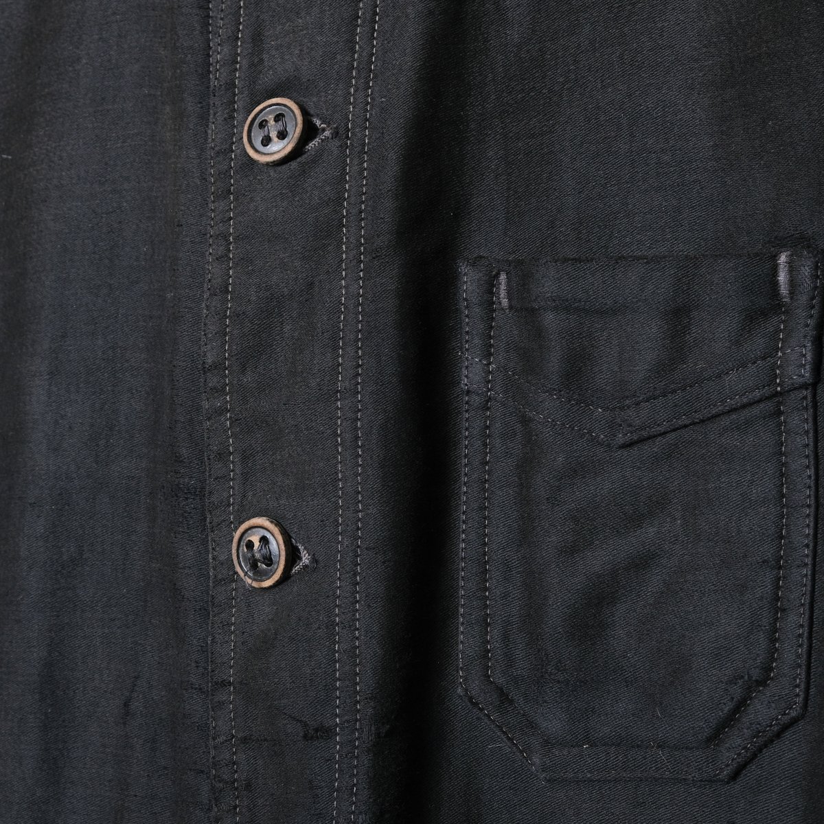 30s-40s Le Durable Black Moleskin Jacket Wood 30s-40s Le Durable Black Moleskin Jacket Wood
