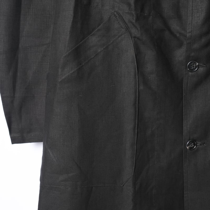40s France Vintage Au Molinel Black Linen Maqui