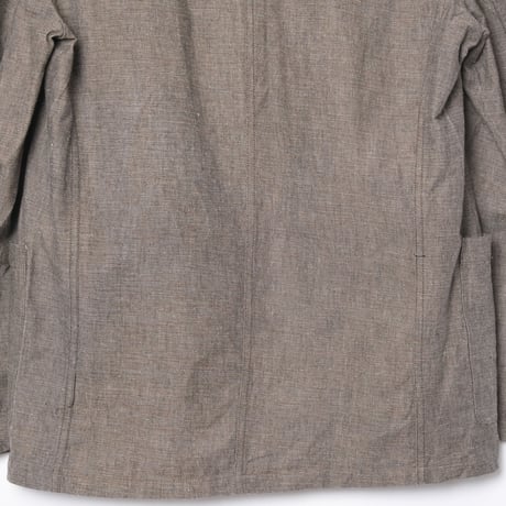50-60s France Vintage Canvas Black Chambray Tailored Jacket 46