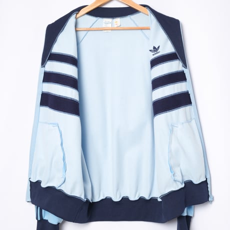 70-80s Vintage adidas Ventex Track Jacket Model First Light Blue× Navy（Made in France）