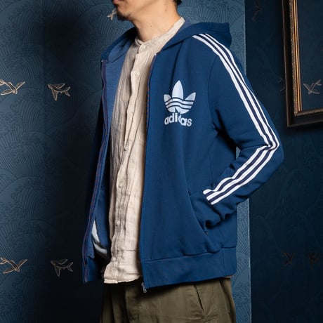 70s Vintage adidas Ventex Hoodie Navy (Made in France)