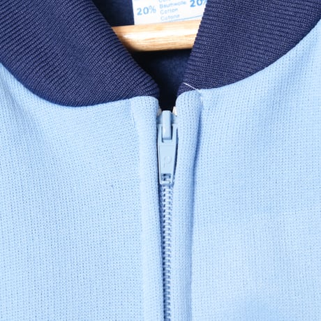 70-80s Vintage adidas Collarless Track Jacket Light Blue × Navy