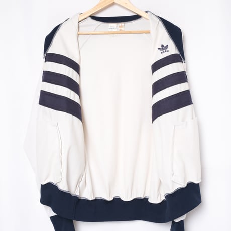 70-80s Vintage adidas Ventex Track Jacket Model First  White×Navy (Made in France)