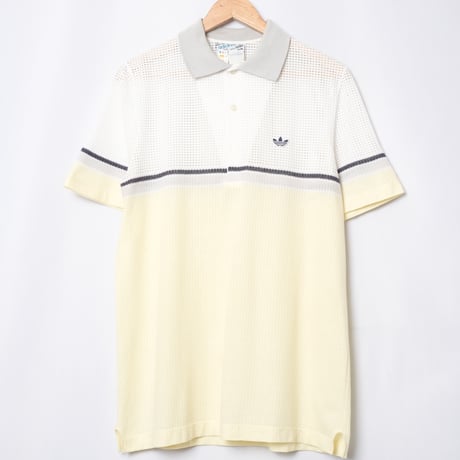 70-80s Vintage adidas Ventex Half Sleeve Polo Shirt Mesh（Made in France）