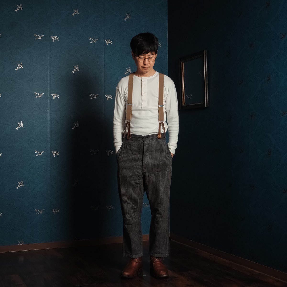 50-60s Euro Vintage Dulcia Henry Neck Shirts D 50-60s Euro Vintage Dulcia Henry Neck Shirts D
