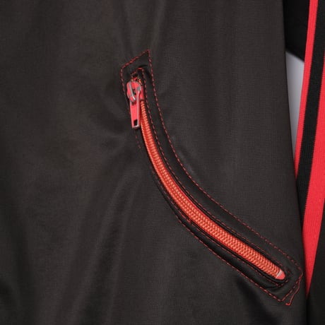 70-80s Vintage adidas Track Jacket Curve Pocket  Black × Red Small
